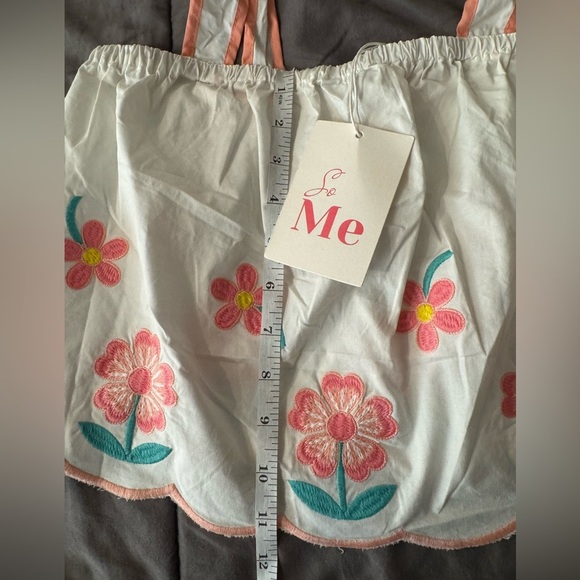 NWT Boutique So Me Floral Embroidered Tie Strap Crop Top Size Small - Picture 6 of 6